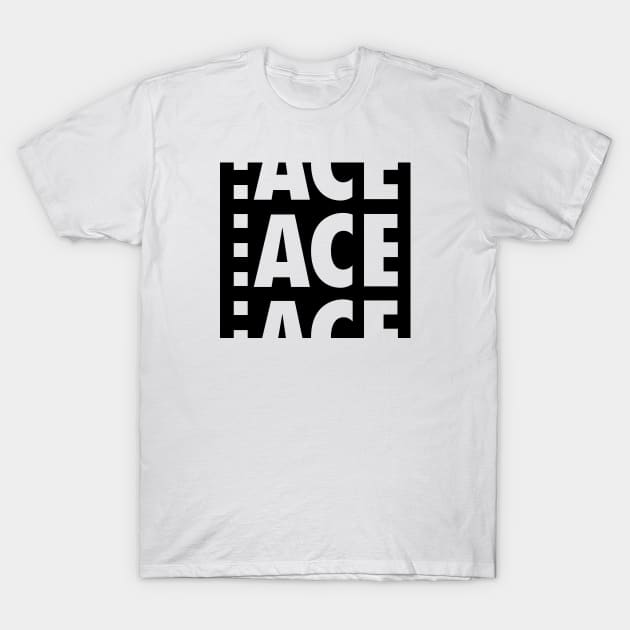 ACE Logo Classic Black (Large Print) T-Shirt by ACE Merch Store